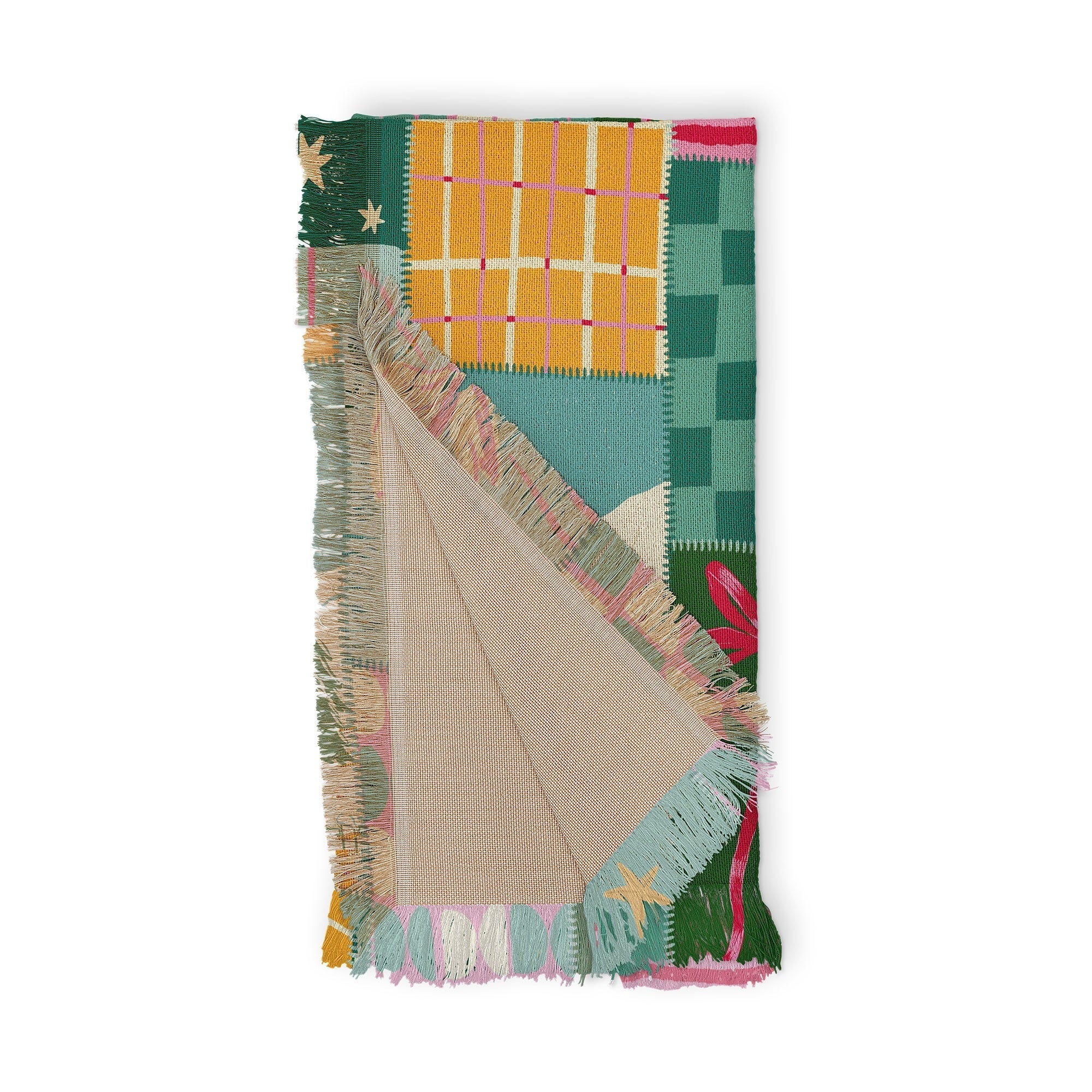LouBruzzoni Cozy Christmas Patchwork Throw Blanket