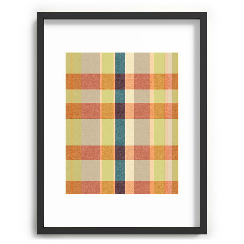 Marta Barragan Camarasa Retro Picnic Plaid Warm Tones Recessed Framing Rectangle