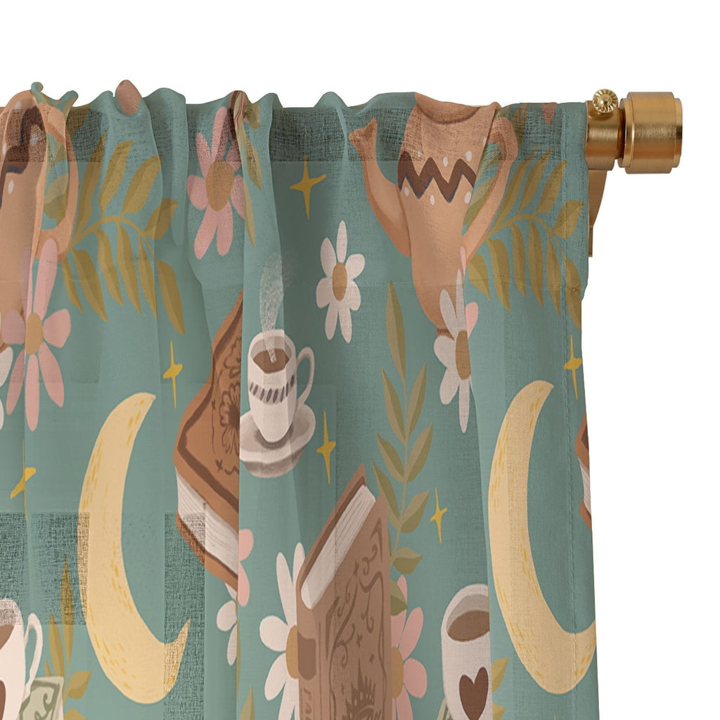 Avenie Moonlit Reading Nook I Sheer Window Curtain
