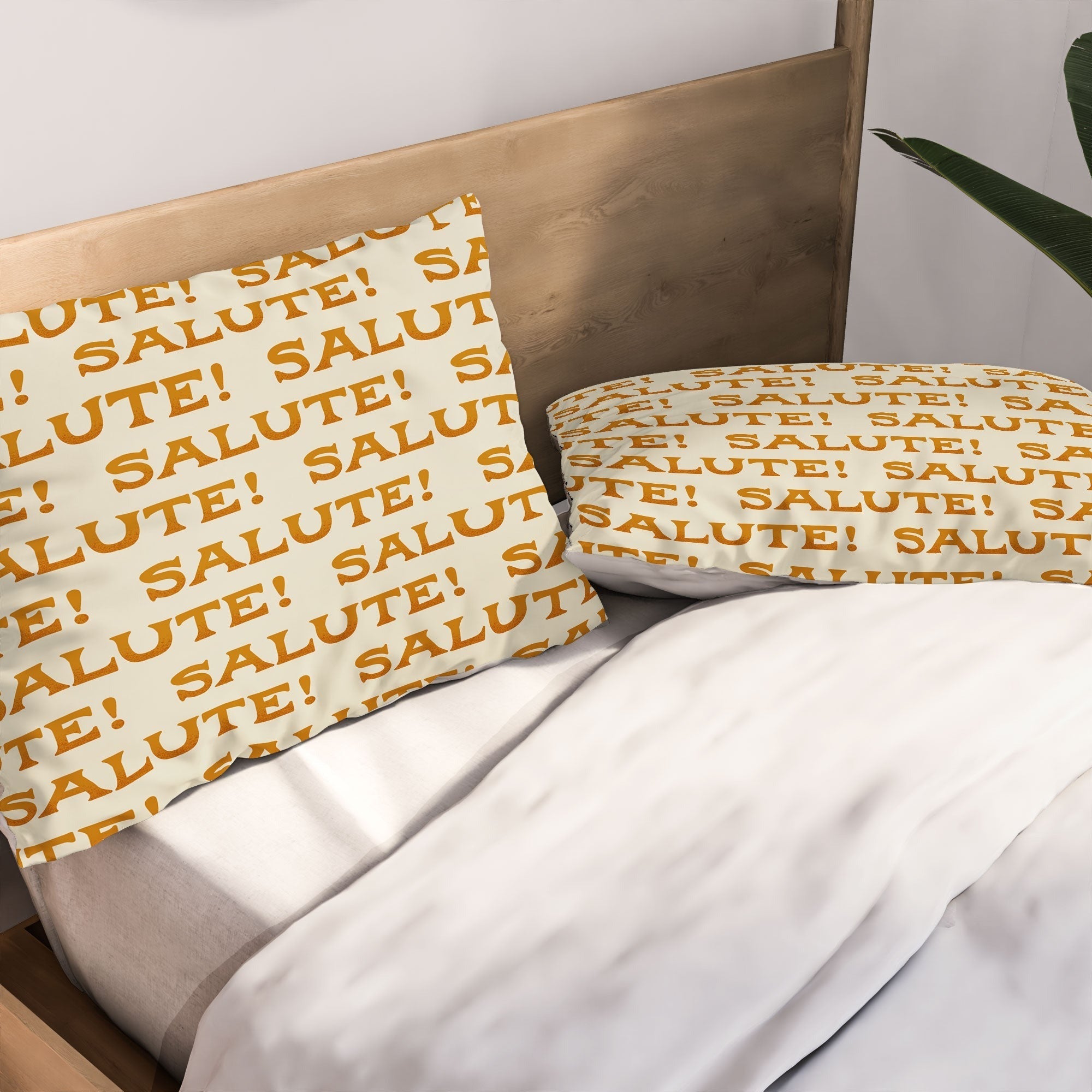 Jessica Molina Salute Gold Pattern on Cream Pillow Shams