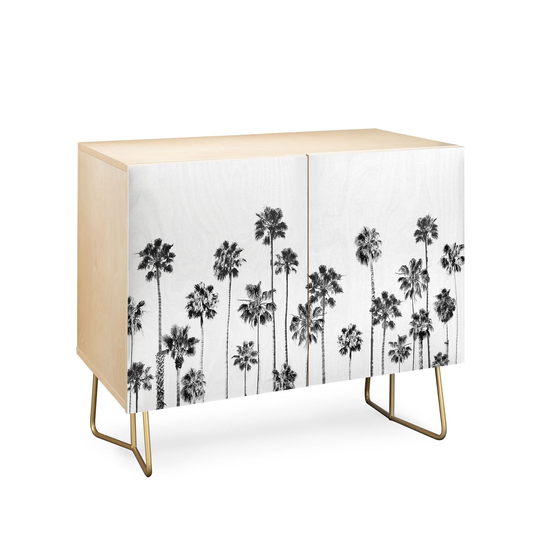 Gal Design Black And White Palms Credenza