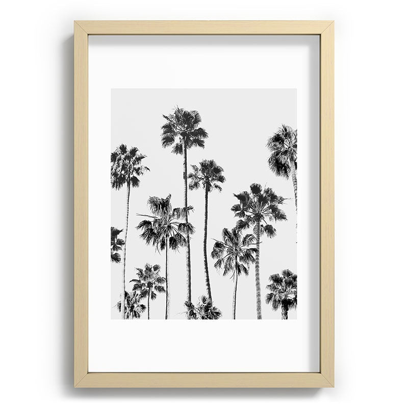 Gal Design Black And White Palms Recessed Framing Rectangle