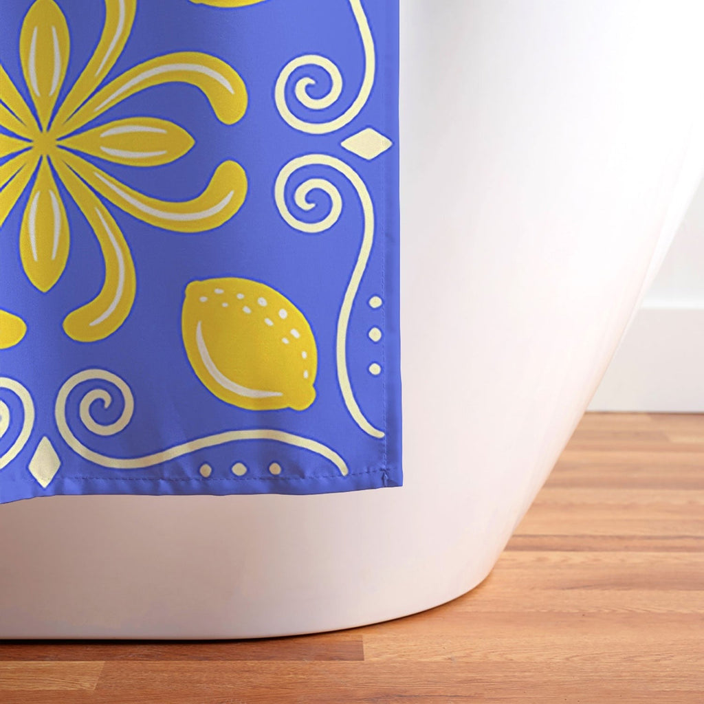 Design by Spark Dolce Vita Lemon Tile Shower Curtain