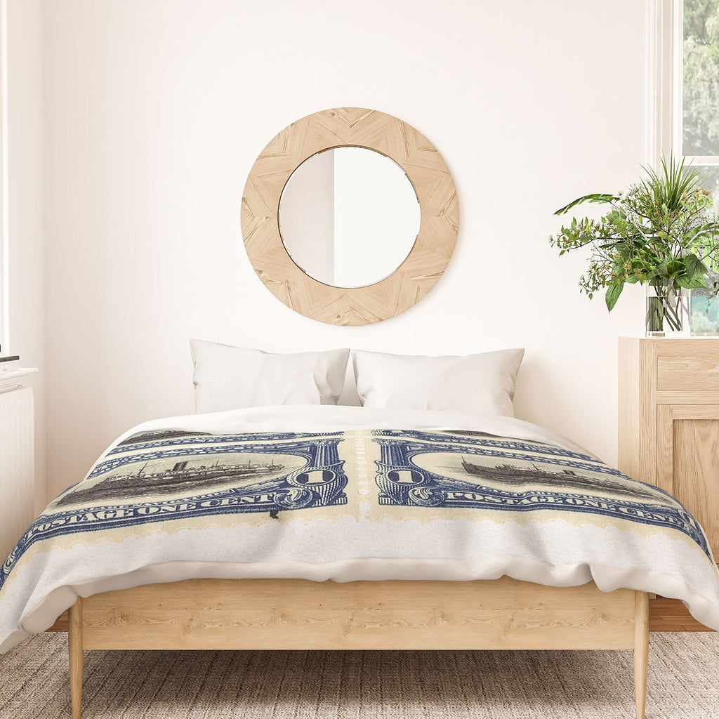DENY Designs 1901 1c Fast Lake Navigation Stamps Duvet Cover