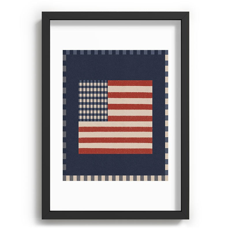 DENY Designs Gingham Flag Recessed Framing Rectangle