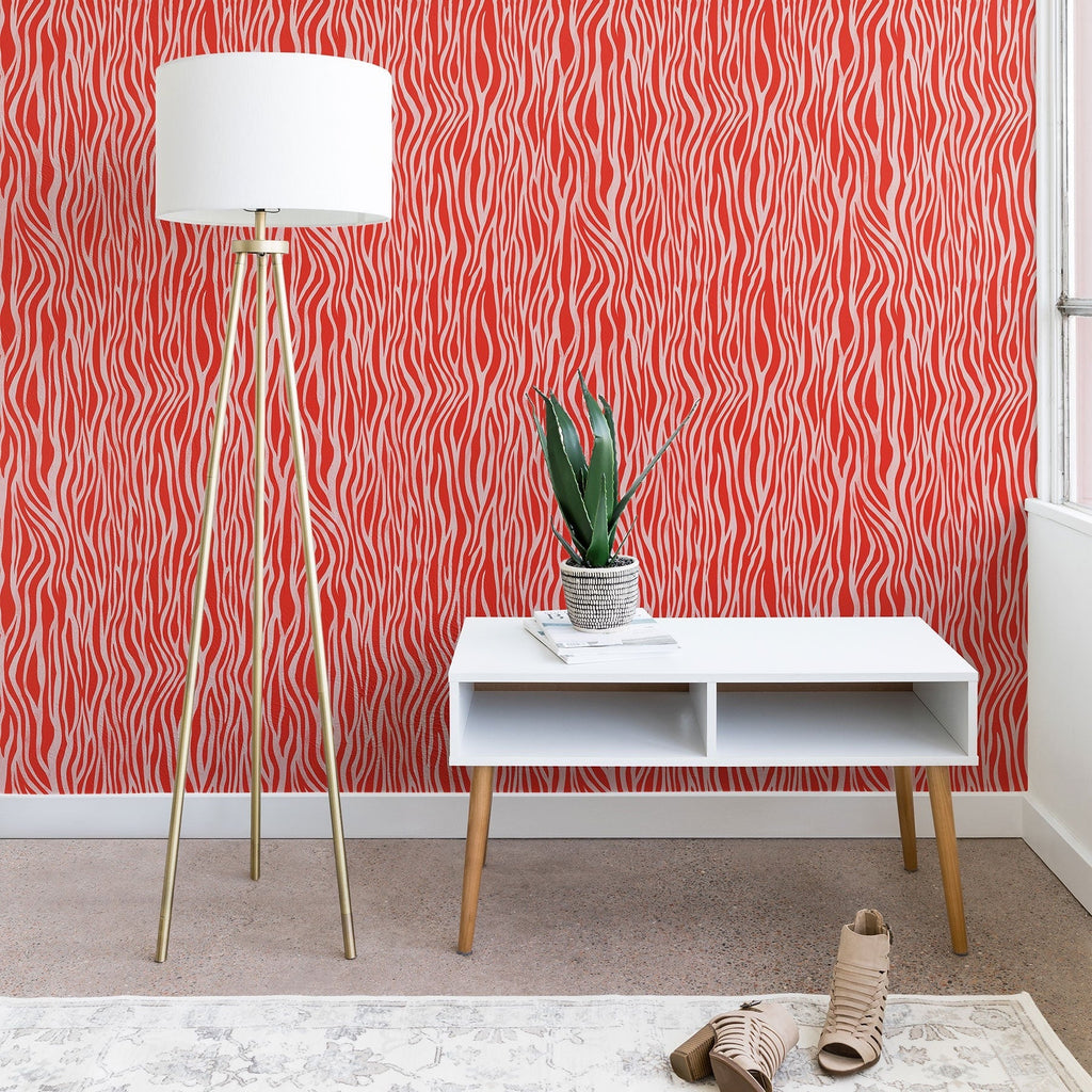 Avenie BR Red Zebra Stripe Wallpaper