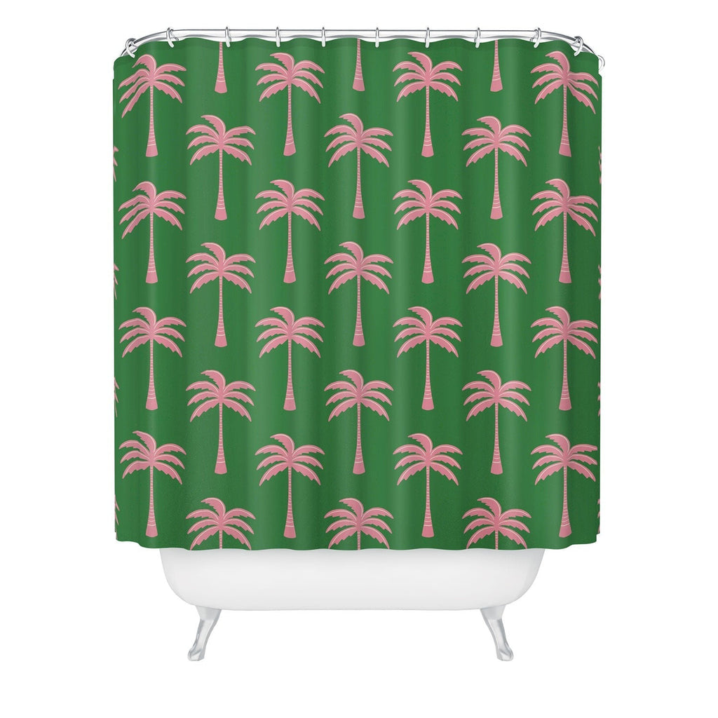 Design by Spark Pink Palm Tree Oasis Shower Curtain