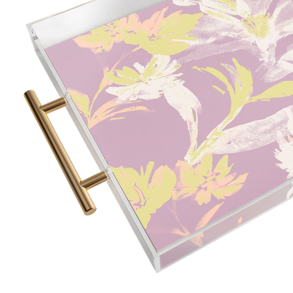 Gabriela Fuente Emma Lilac Floral Acrylic Tray