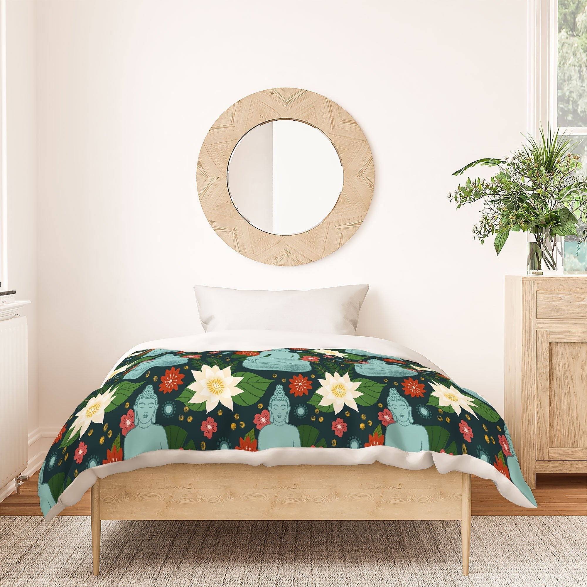 Design by Spark Meditating Lotus Buddha Duvet Cover