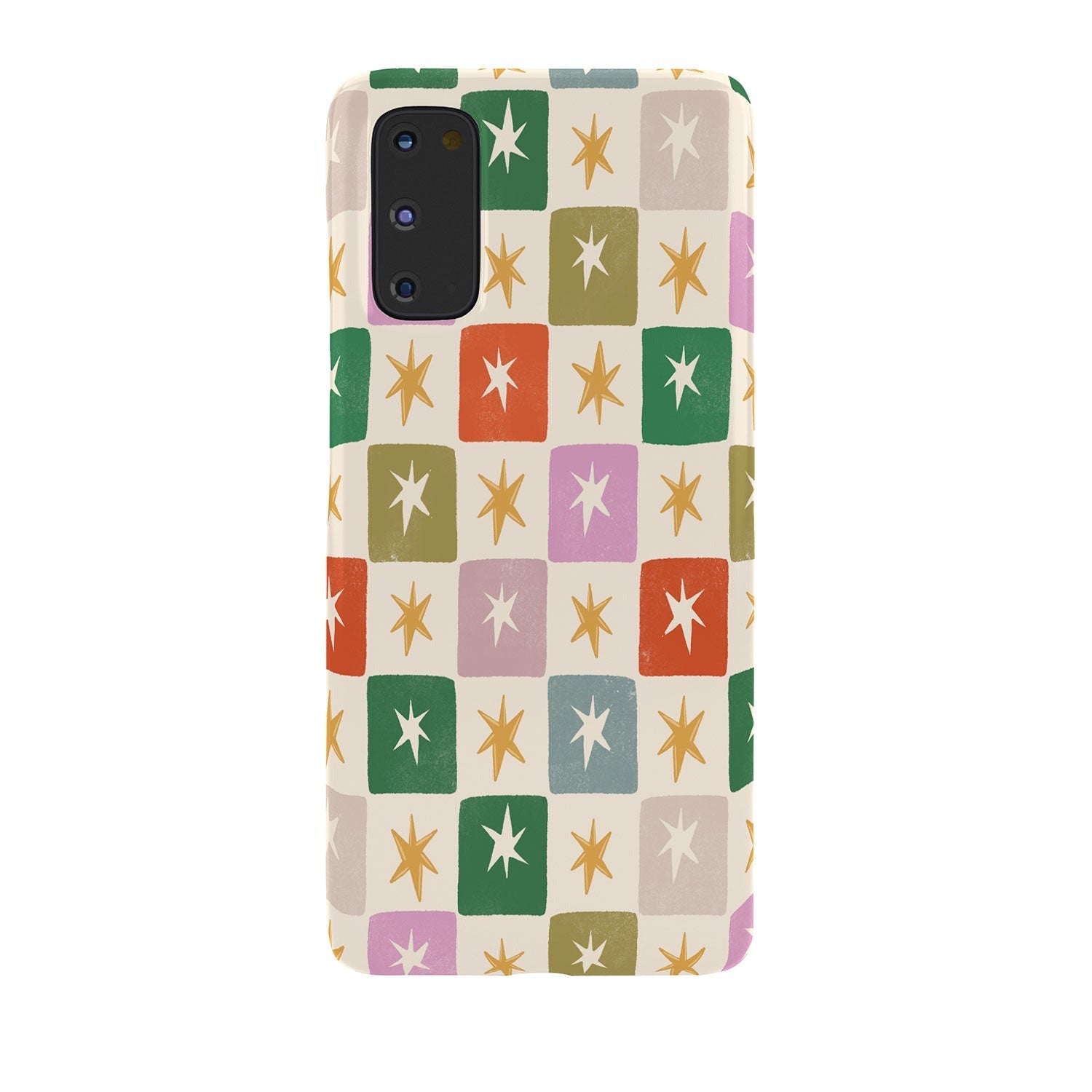 LouBruzzoni Retro Star Block Pattern Phone Case