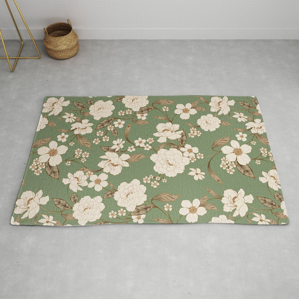 Gabriela Fuente Olive Floral Roberta Area Rug
