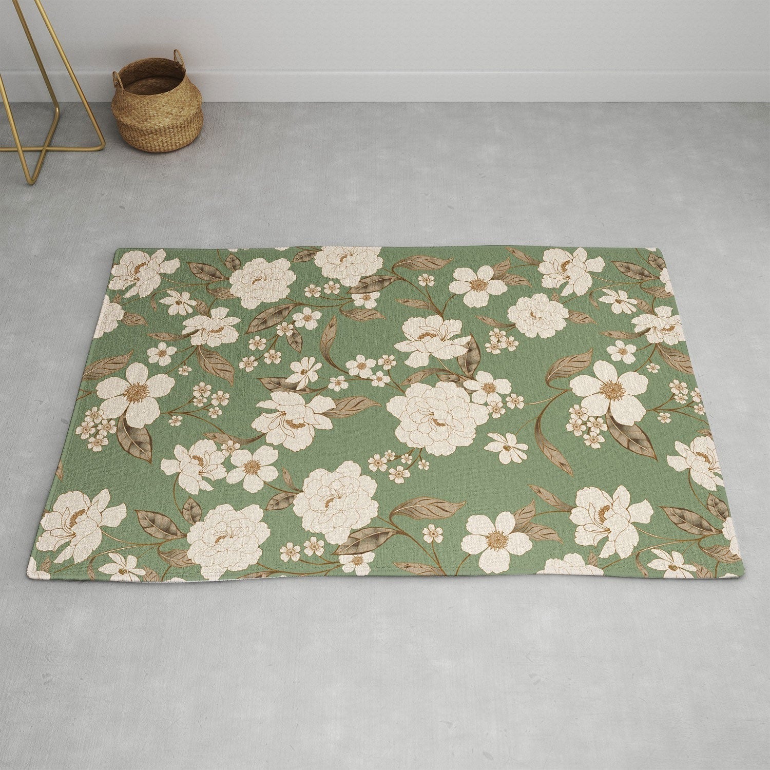 Gabriela Fuente Olive Floral Roberta Area Rug