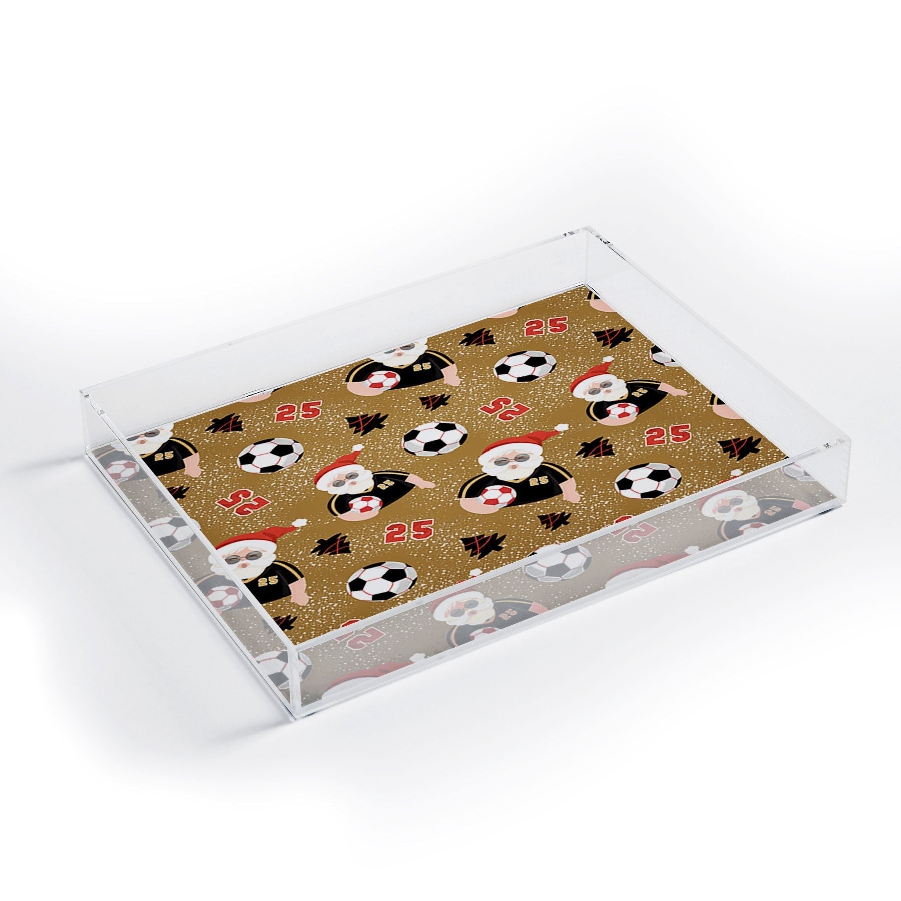 Design by Spark Sporty Soccer Santa Holiday Acrylic Tray