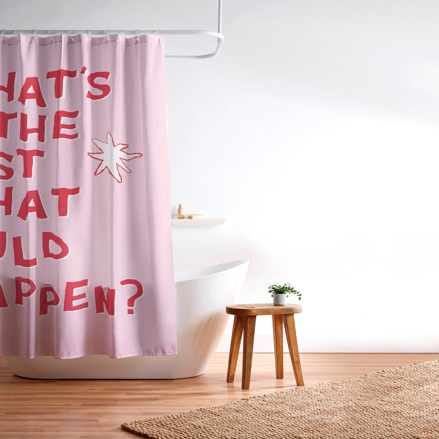 thespacehouse Whats The Best That Could Happen 2 Shower Curtain