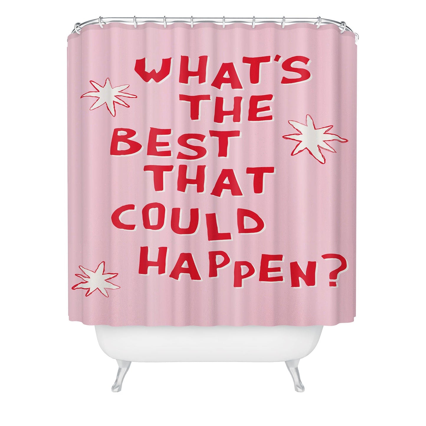 thespacehouse Whats The Best That Could Happen 2 Shower Curtain