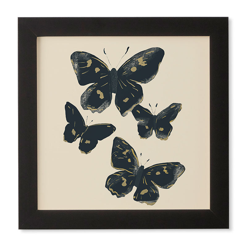 ThingDesign Black Butterflies 2 Framed Wall Art