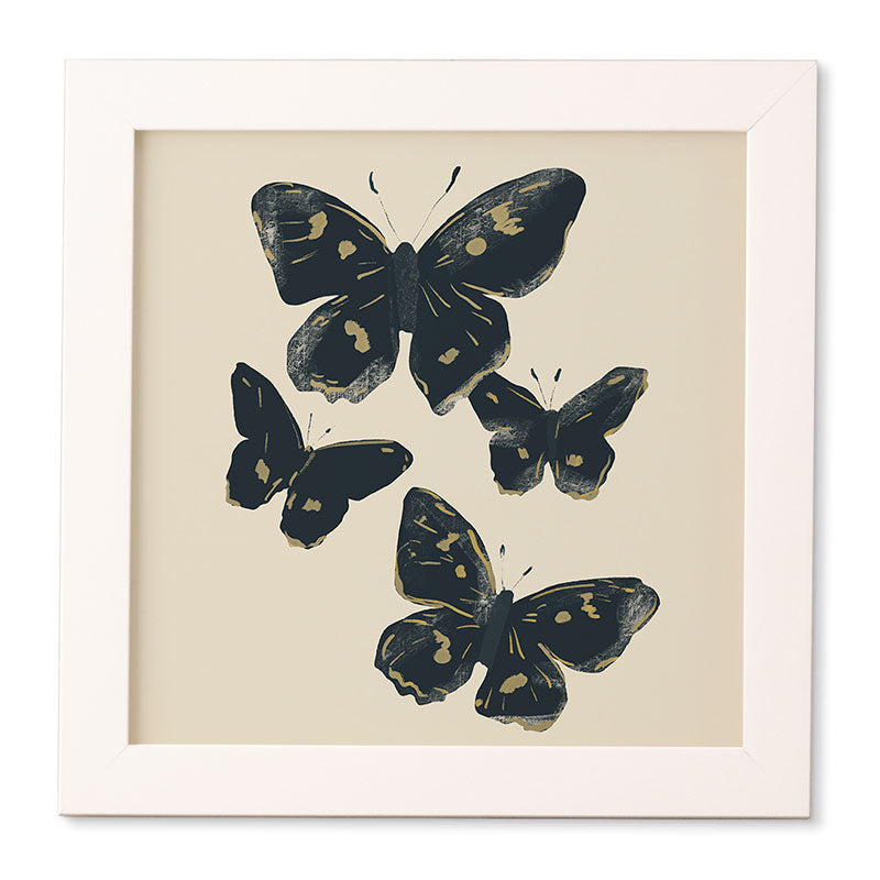 ThingDesign Black Butterflies 2 Framed Wall Art