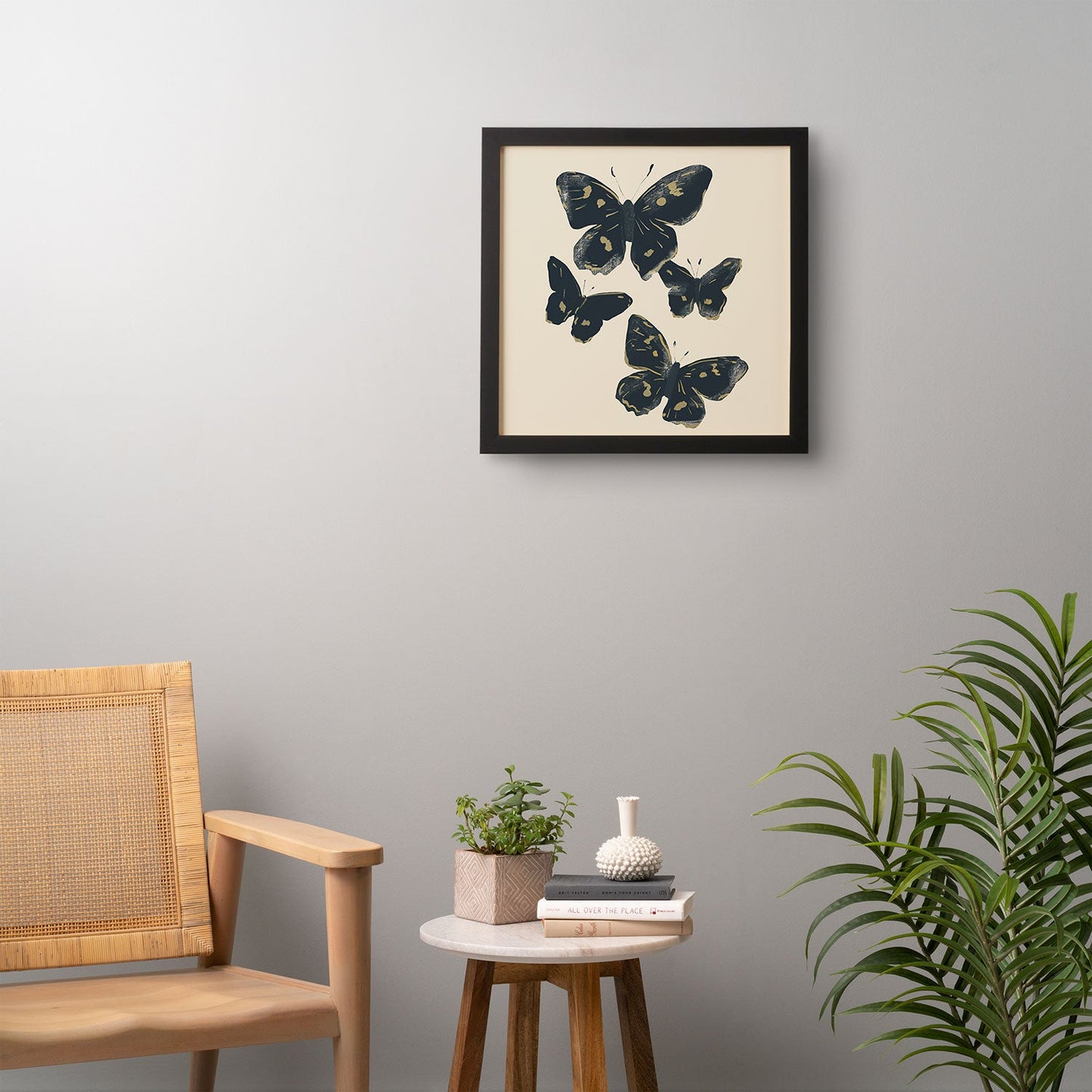 ThingDesign Black Butterflies 2 Framed Wall Art