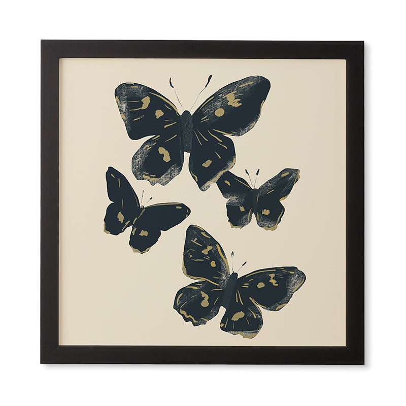 ThingDesign Black Butterflies 2 Framed Wall Art