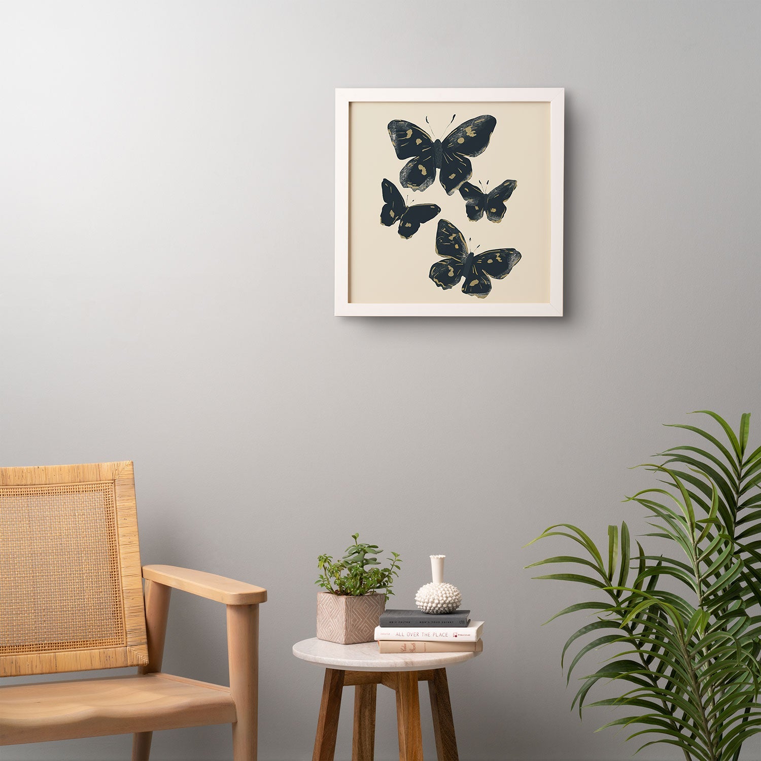 ThingDesign Black Butterflies 2 Framed Wall Art