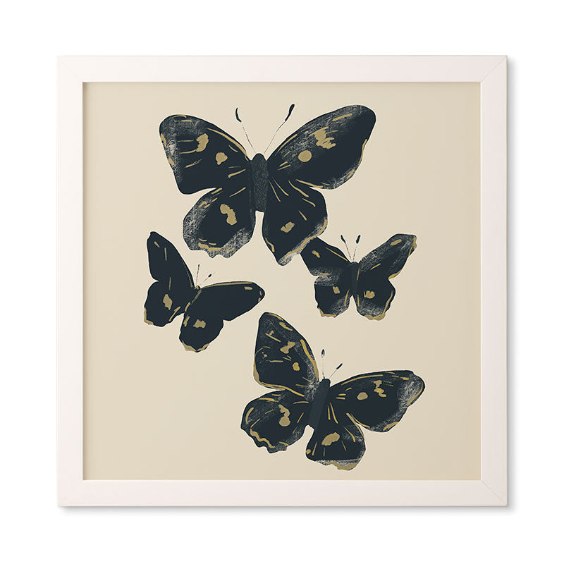 ThingDesign Black Butterflies 2 Framed Wall Art