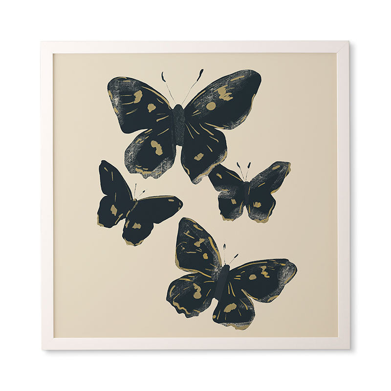 ThingDesign Black Butterflies 2 Framed Wall Art