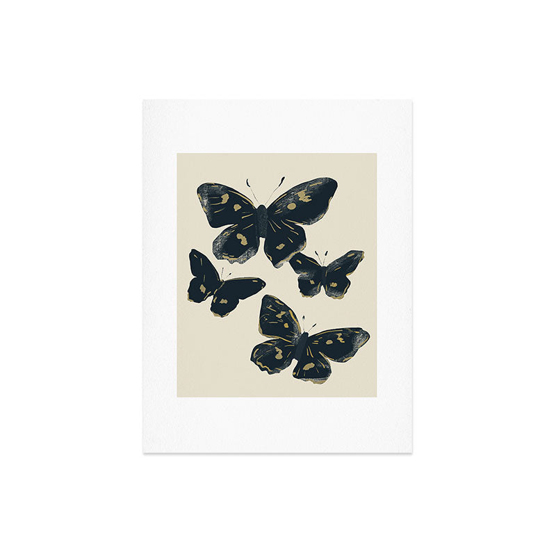 ThingDesign Black Butterflies 2 Art Print