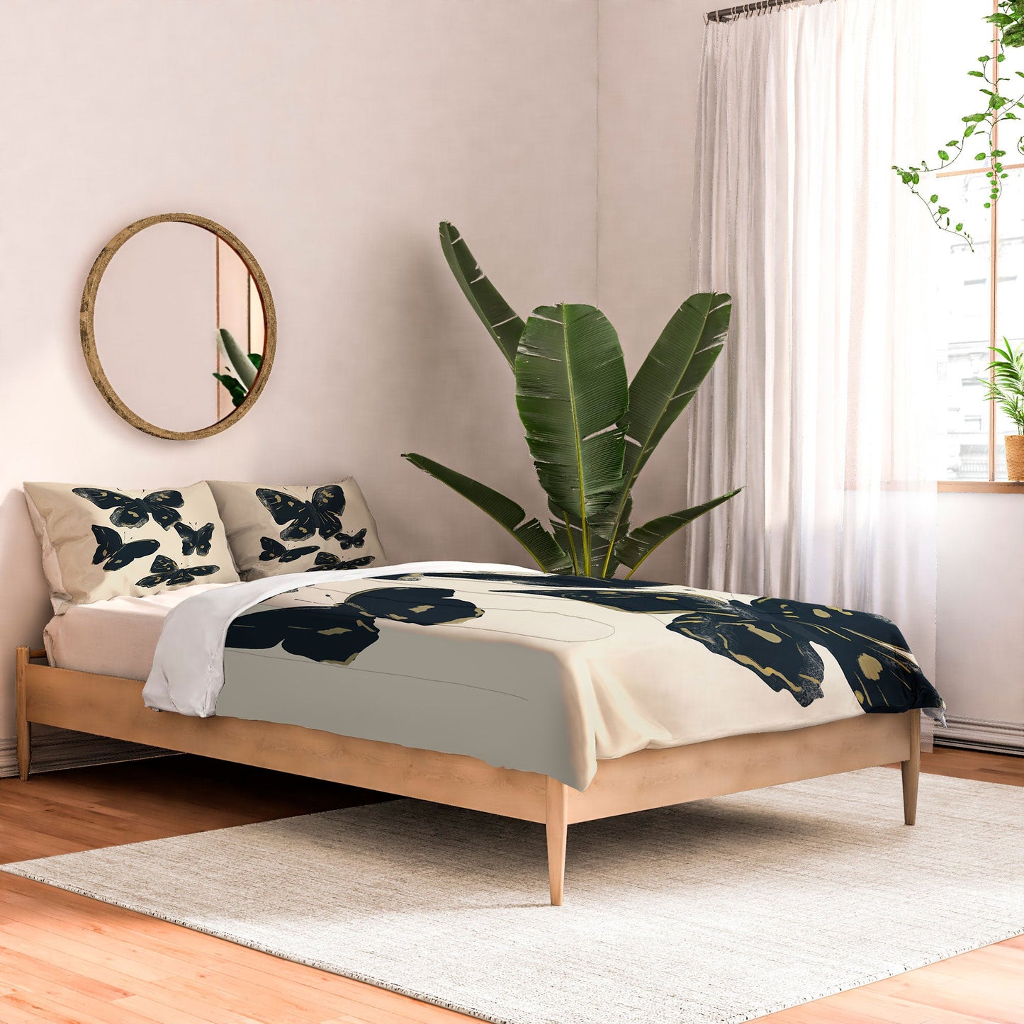 ThingDesign Black Butterflies 2 Comforter
