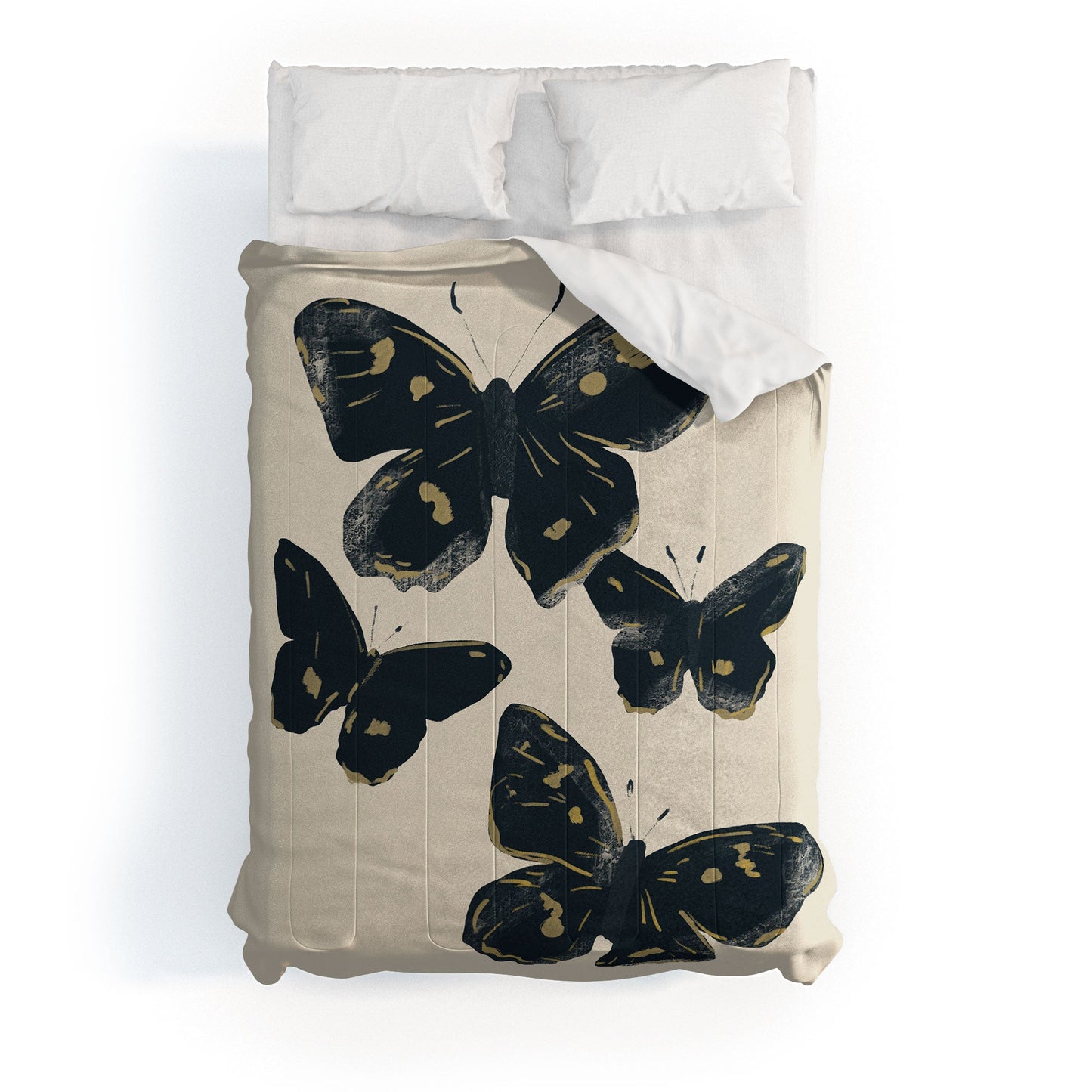 ThingDesign Black Butterflies 2 Comforter