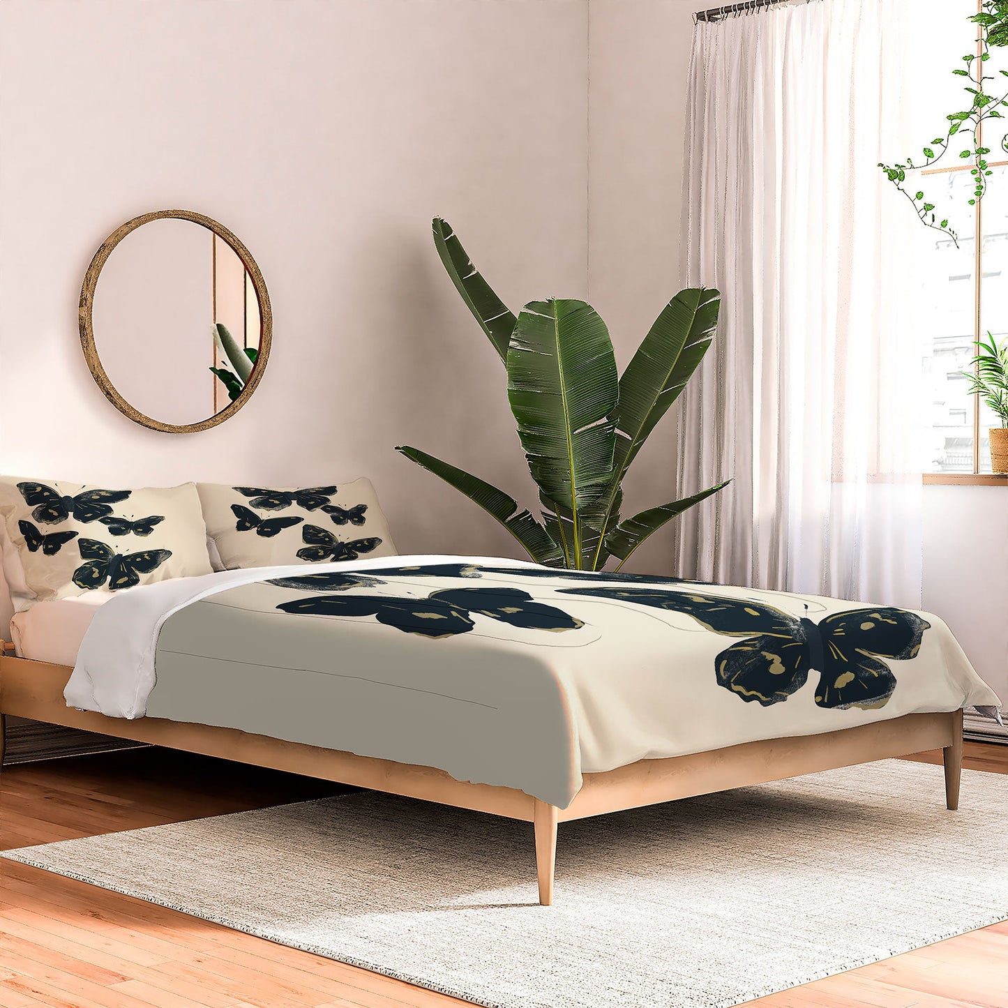 ThingDesign Black Butterflies 2 Comforter