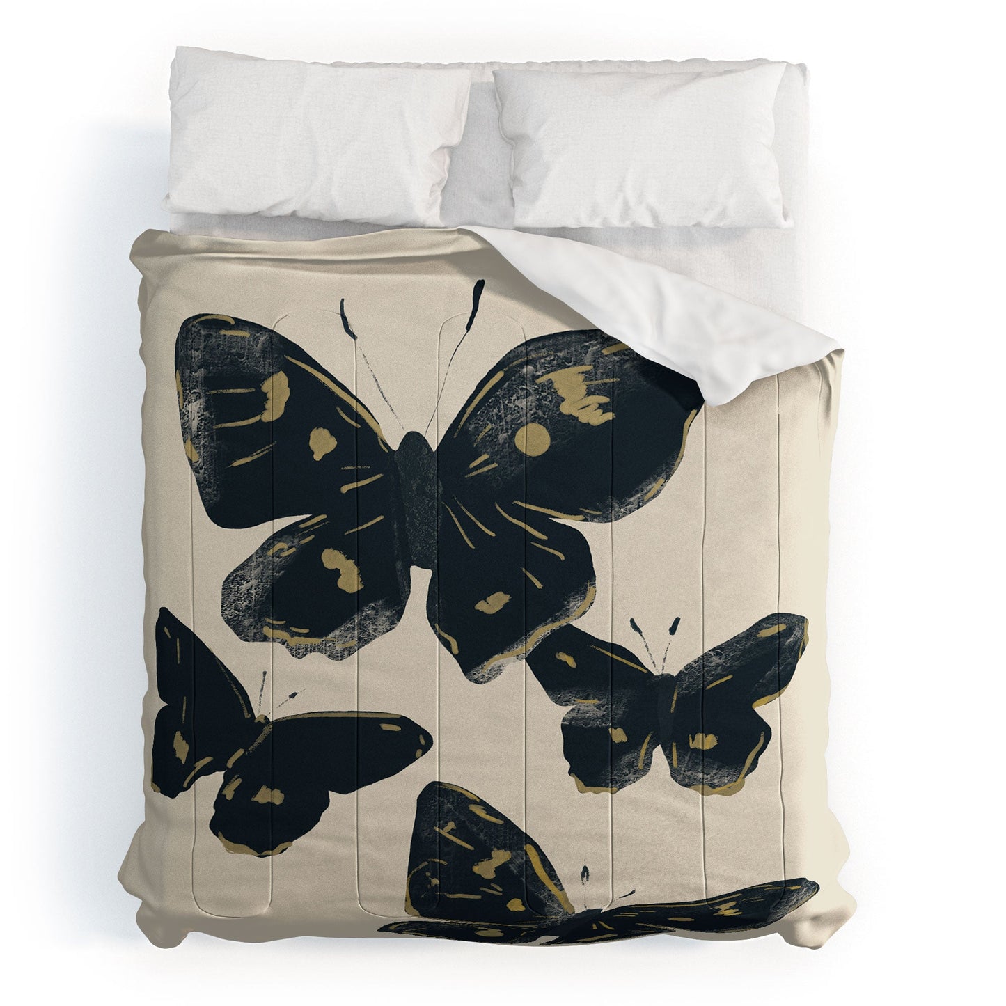 ThingDesign Black Butterflies 2 Comforter