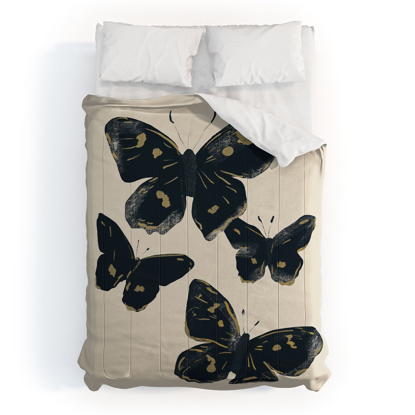 ThingDesign Black Butterflies 2 Comforter