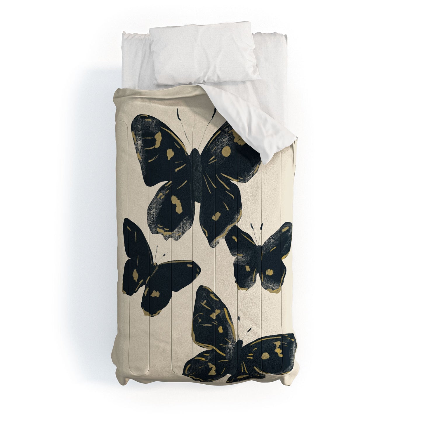 ThingDesign Black Butterflies 2 Comforter