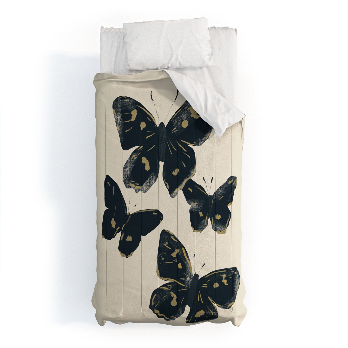 ThingDesign Black Butterflies 2 Comforter