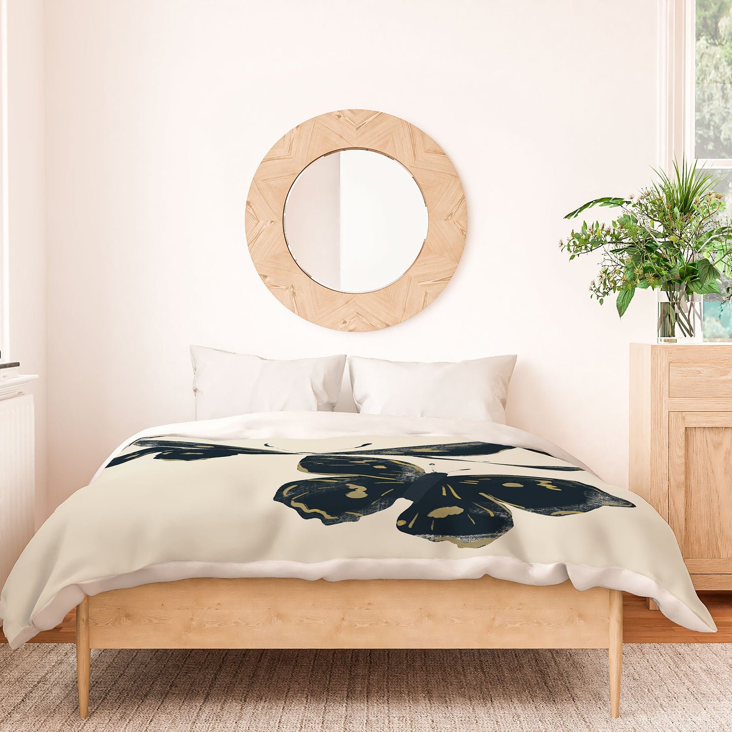 ThingDesign Black Butterflies 2 Duvet Cover