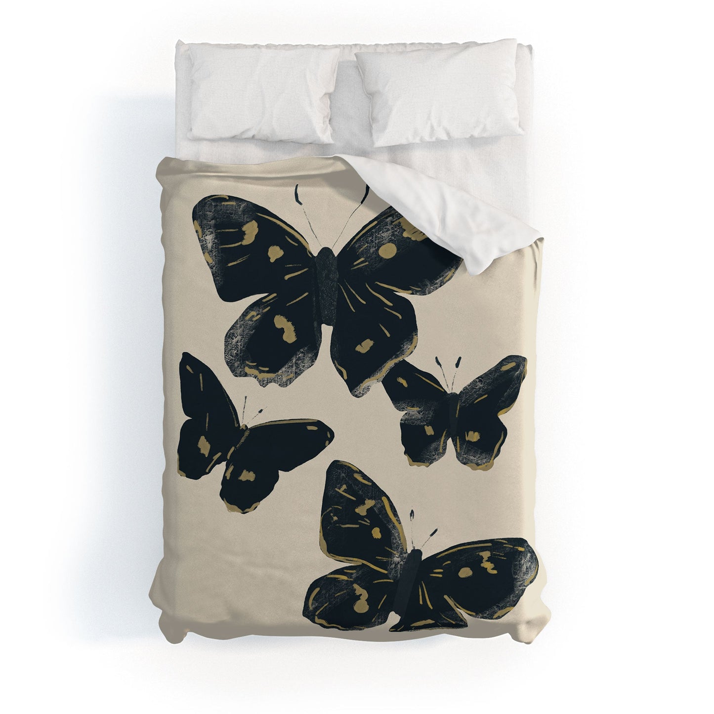 ThingDesign Black Butterflies 2 Duvet Cover