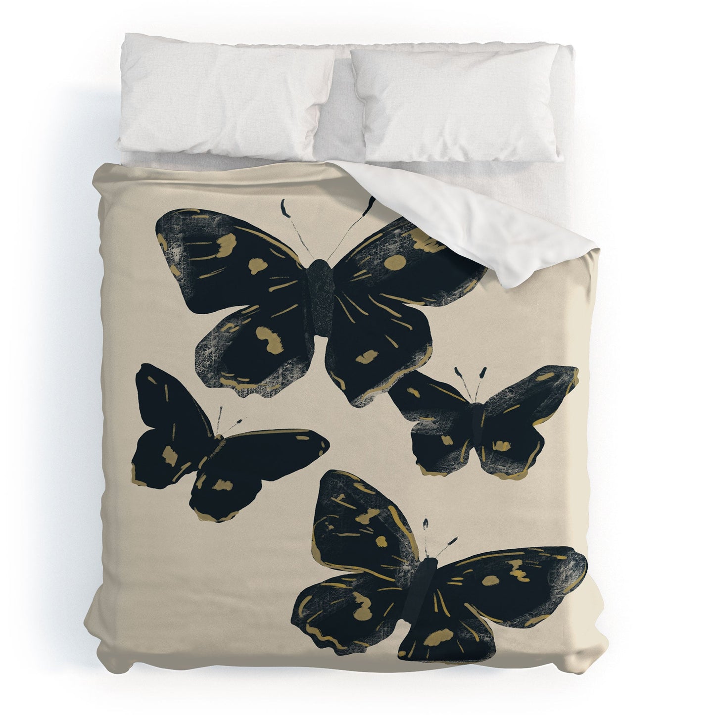 ThingDesign Black Butterflies 2 Duvet Cover