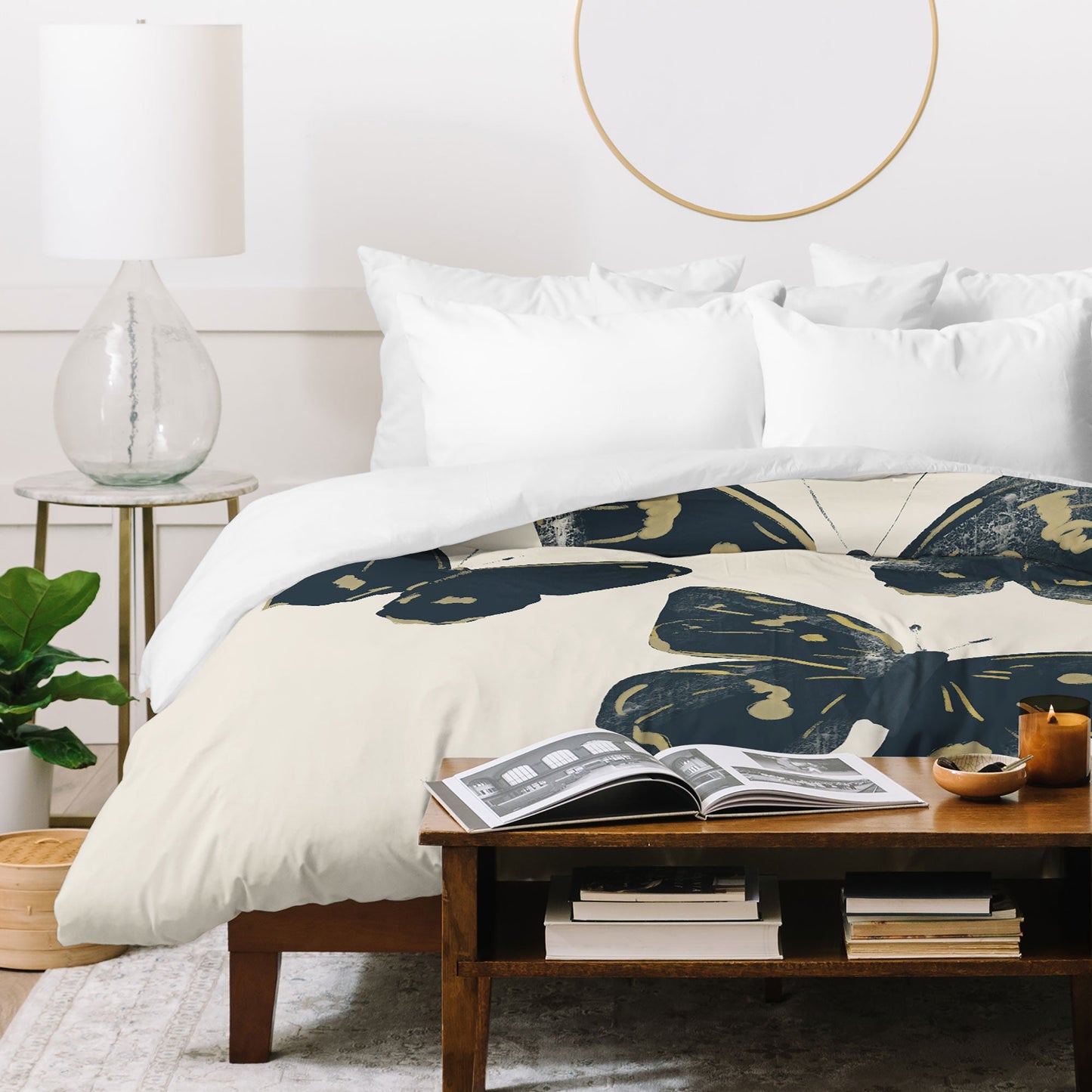 ThingDesign Black Butterflies 2 Duvet Cover