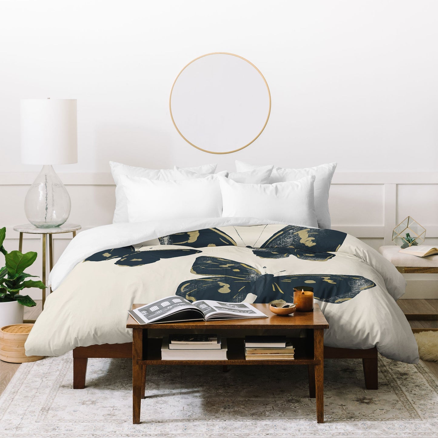 ThingDesign Black Butterflies 2 Duvet Cover