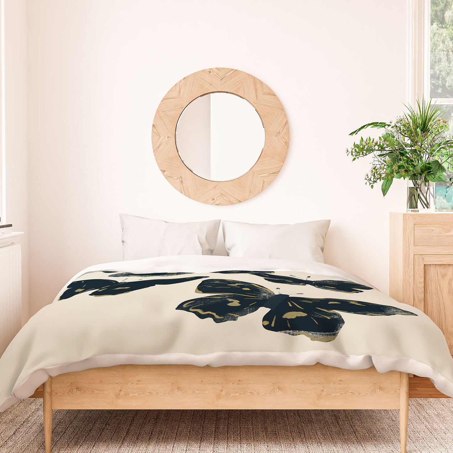 ThingDesign Black Butterflies 2 Duvet Cover
