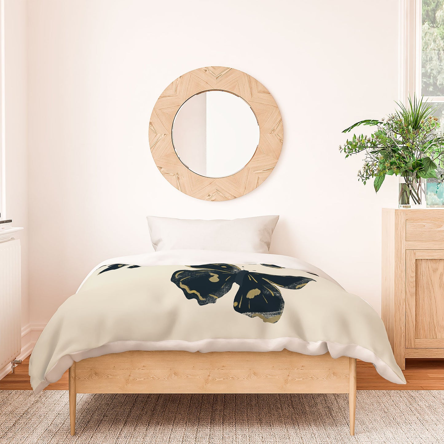 ThingDesign Black Butterflies 2 Duvet Cover