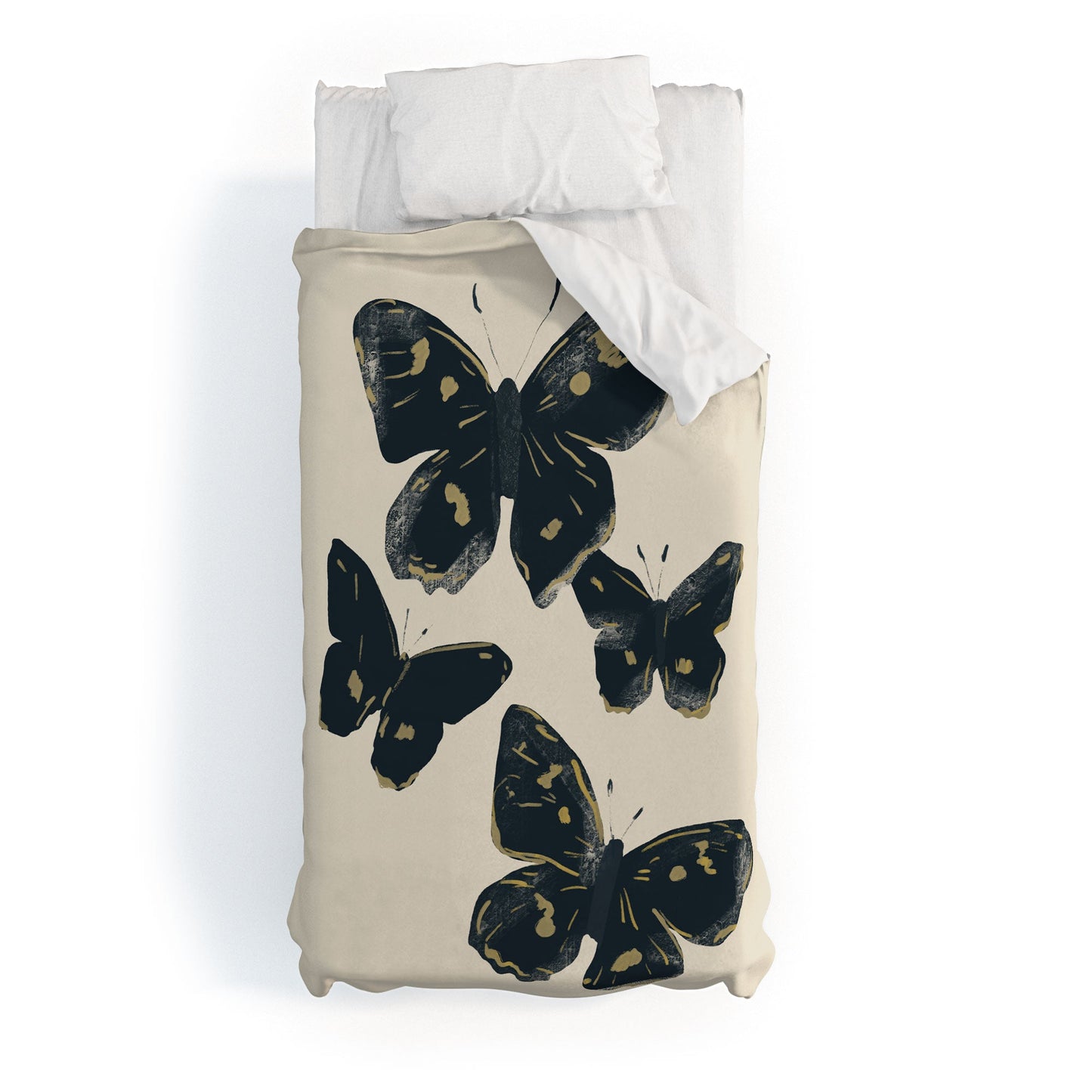 ThingDesign Black Butterflies 2 Duvet Cover