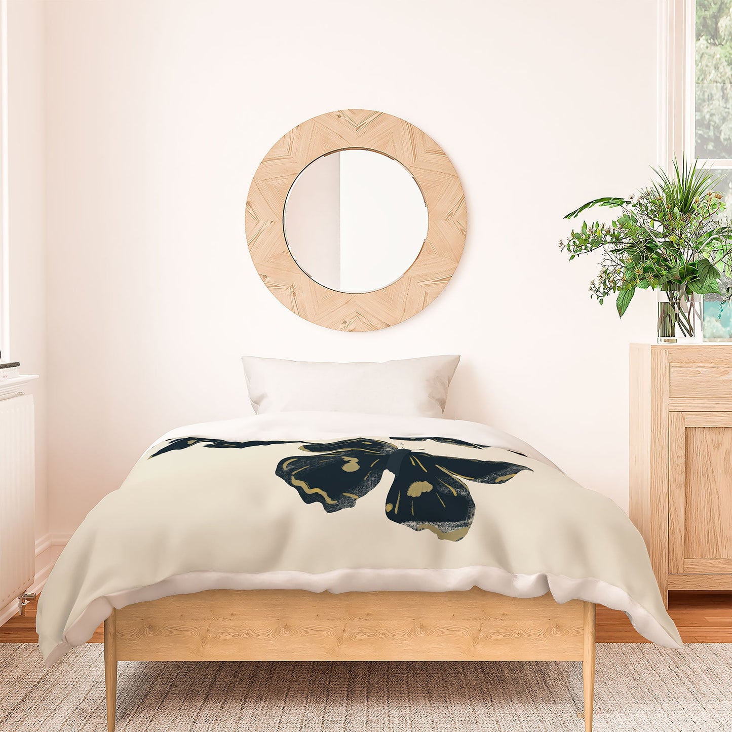 ThingDesign Black Butterflies 2 Duvet Cover
