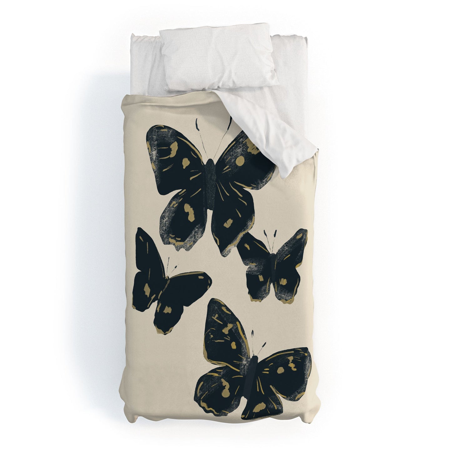 ThingDesign Black Butterflies 2 Duvet Cover