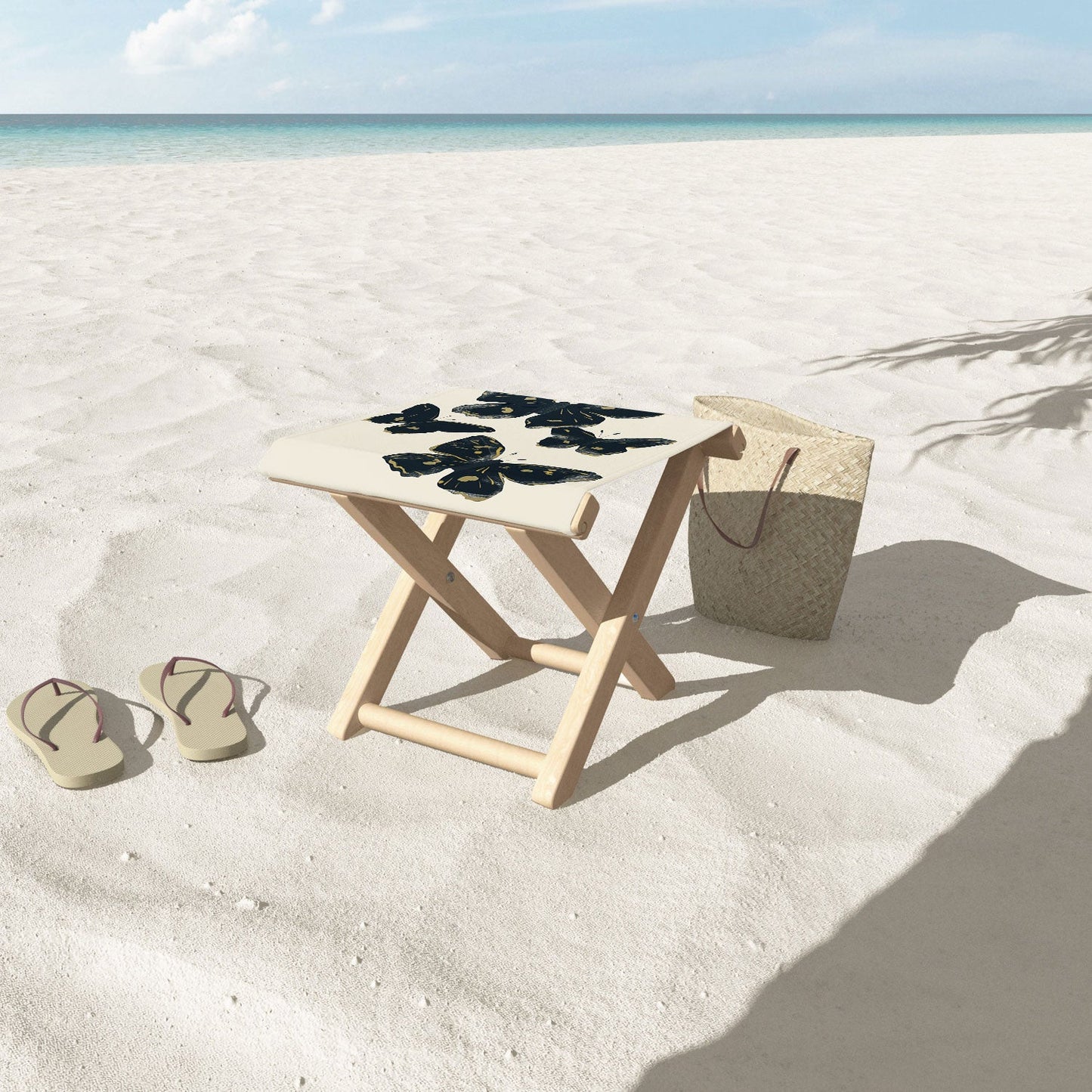 ThingDesign Black Butterflies 2 Folding Stool
