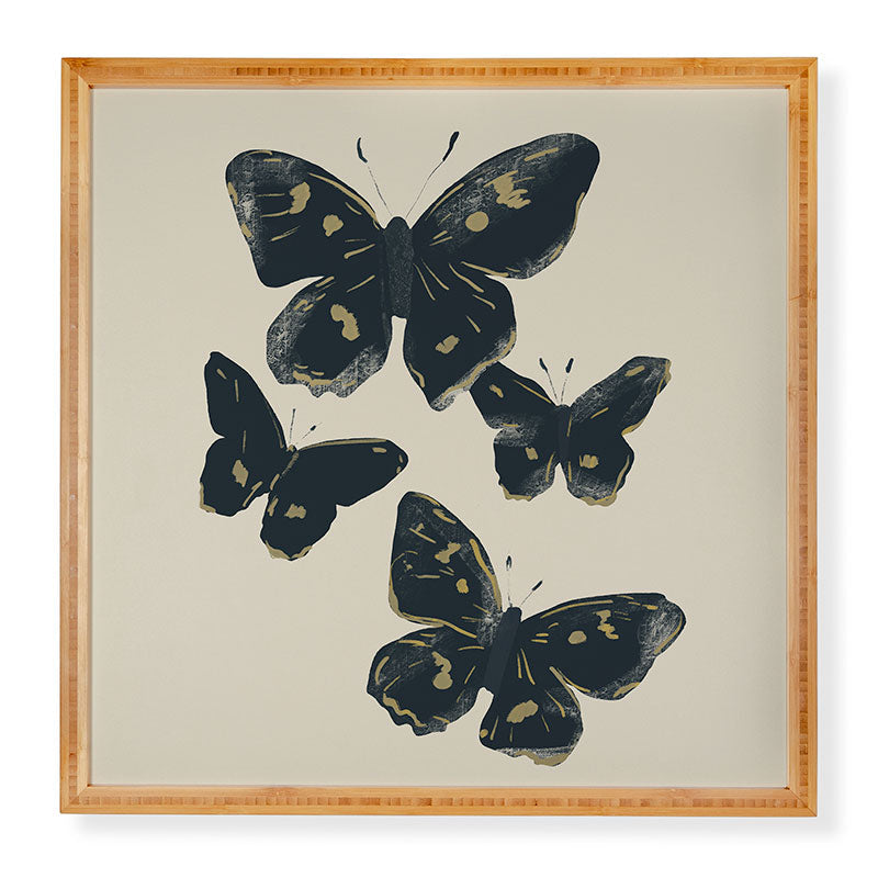 ThingDesign Black Butterflies 2 Framed Wall Art