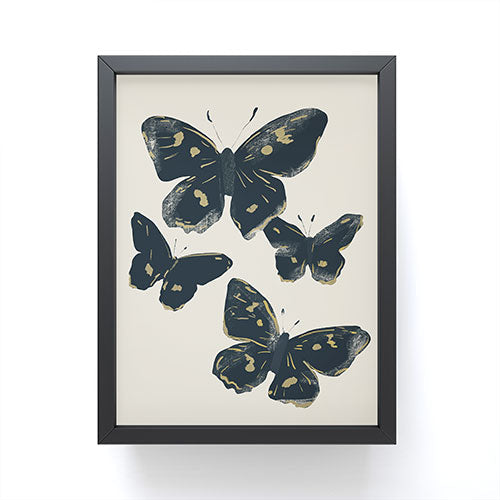 ThingDesign Black Butterflies 2 Framed Mini Art Print