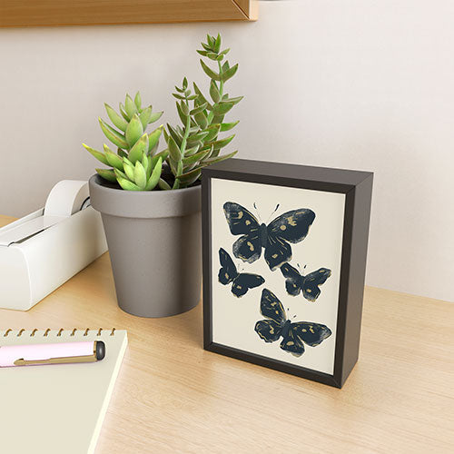 ThingDesign Black Butterflies 2 Framed Mini Art Print