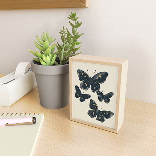 ThingDesign Black Butterflies 2 Framed Mini Art Print