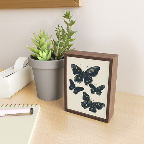 ThingDesign Black Butterflies 2 Framed Mini Art Print